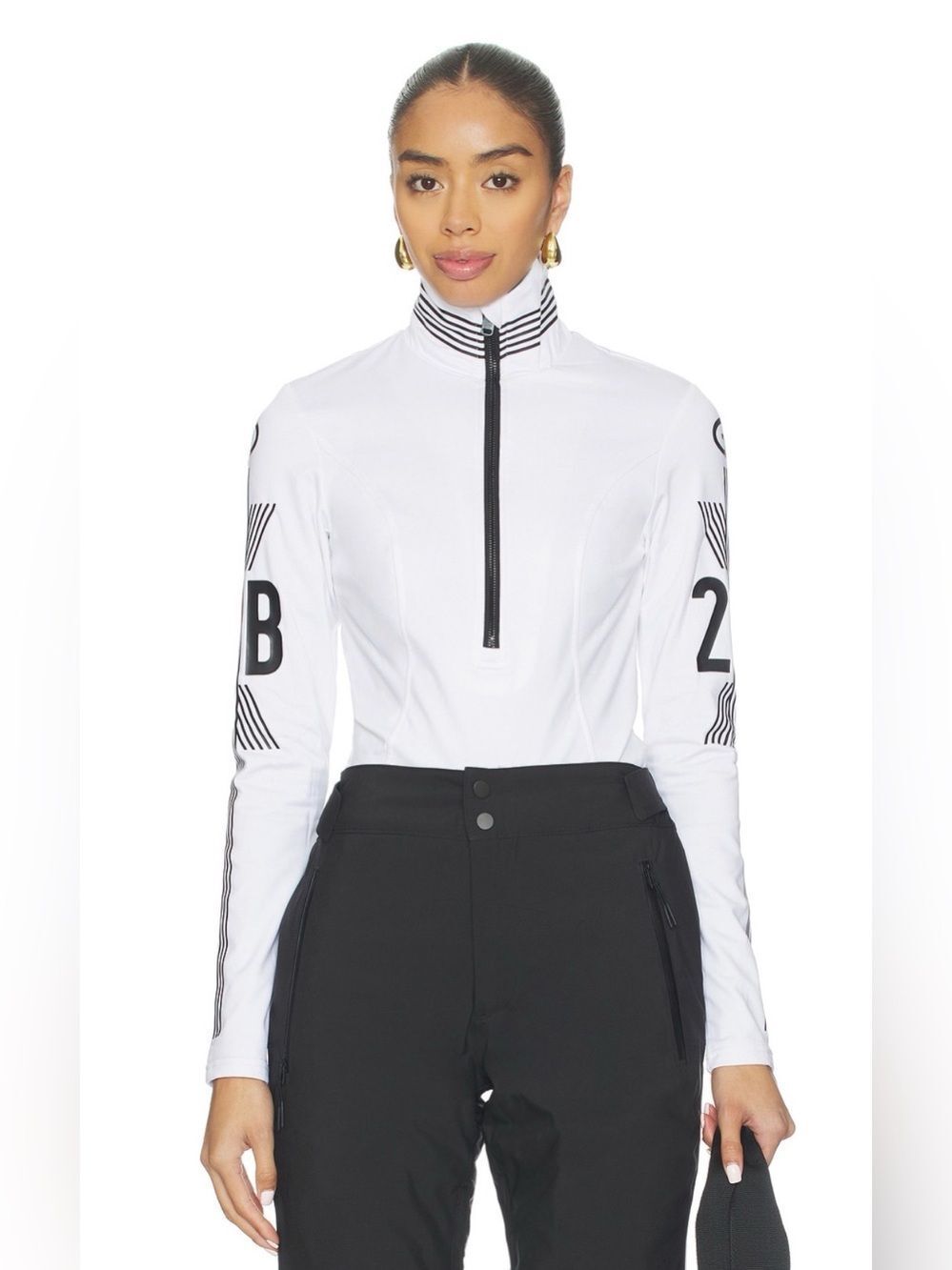 Goldbergh Serena Corsa Ski Pully White Black NWT Size Medium Base Layer